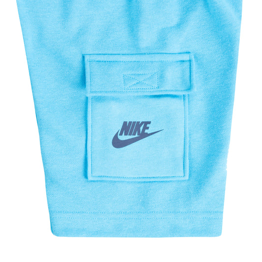 BOYS' TODDLER NIKE HBR T-SHIRT AND FRENCH TERRY CARGO SHORTS SET (BLUE SIZES 2T-4T)