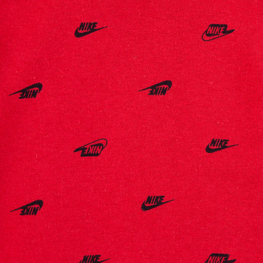 NIKE KIDS CLUB ALL OVER PRINT HOODIE & JOGGER SET (RED/BLACK SIZE 2T-4T)