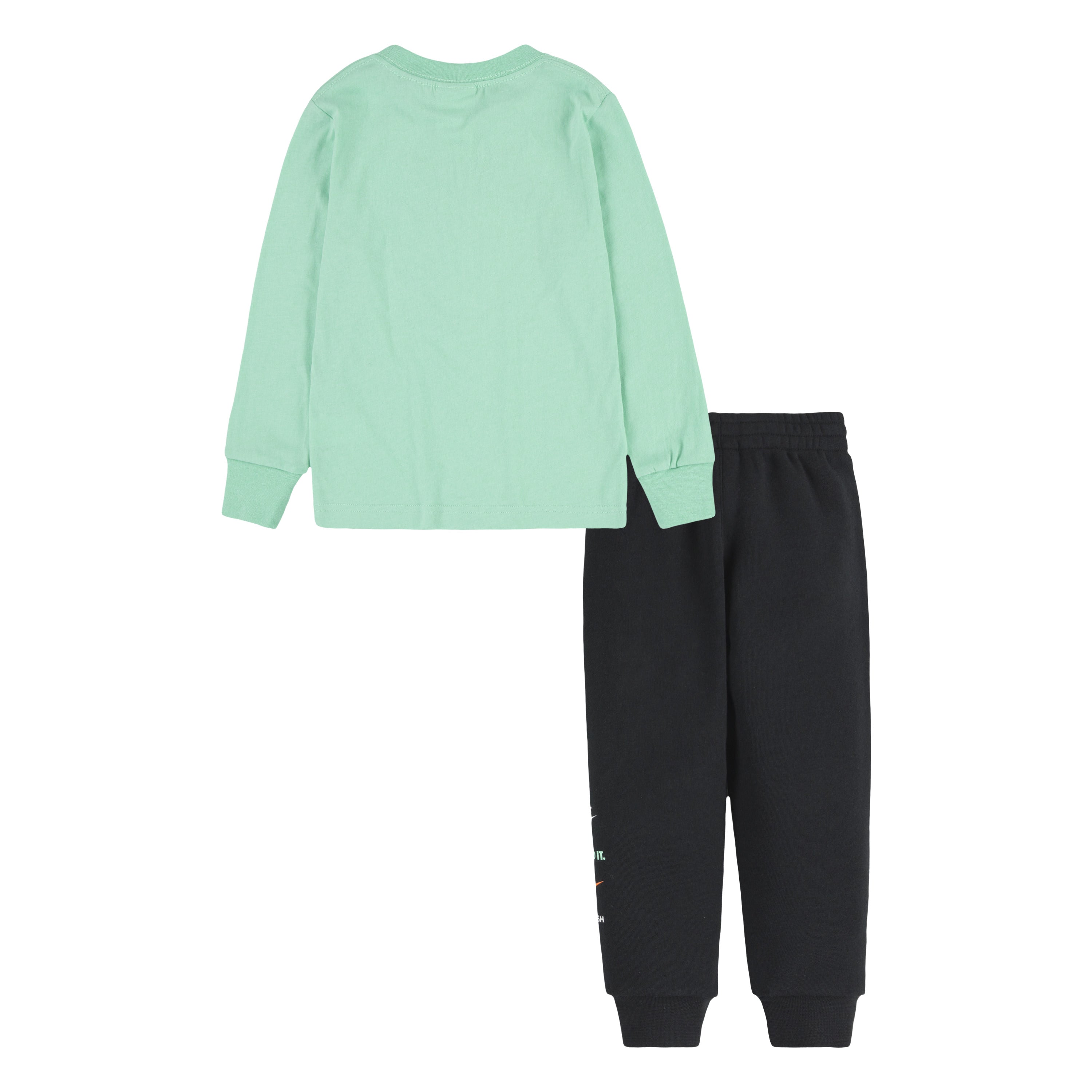 NIKE TODDLER ILLUMINATE LONG SLEEVE T-SHIRT & PANT SET (MINT GREEN/BLACK SIZE 2T-4T)