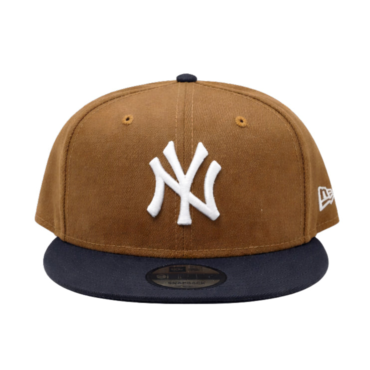 9FIFTY NEW ERA MEN'S MLB NEW YORK YANKEES BROWN/NAVY BLUE SNAPBACK HAT