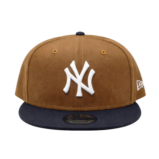 9FIFTY NEW ERA MEN'S MLB NEW YORK YANKEES BROWN/NAVY BLUE SNAPBACK HAT