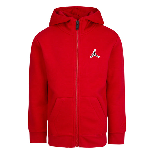 JORDAN KIDS ESSENTIAL PULLOVER ZIP-UP HOODIE SET (RED SIZE 4-7Y)