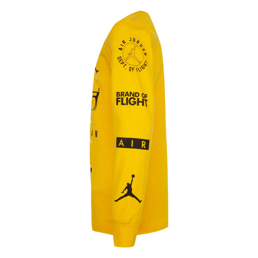 JORDAN KIDS' LEVEL UP LONG SLEEVE T-SHIRT (YELLOW)