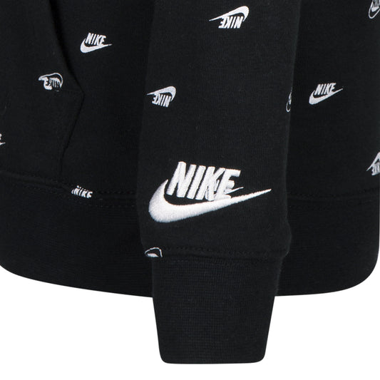 NIKE SPORTSWEAR KIDS CLUB MONOGRAM ALL OVER PRINT 2-PIECE SET (BLACK)