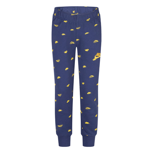 NIKE SPORTSWEAR KIDS CLUB MONOGRAM ALL OVER PRINT 2-PIECE SET (NAVY)