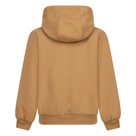 NIKE KIDS APPLIQUE FLEECE PULLOVER BROWN HOODIE/JOGGER SET (SIZE 4-7)