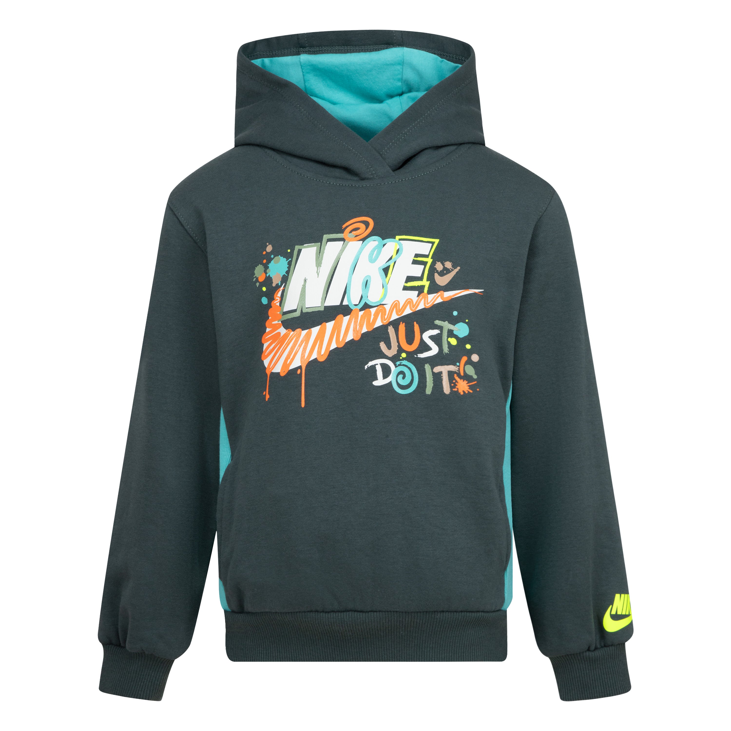 NIKE KIDS EXPRESS YOURSELF PULLOVER GREEN HOODIE/JOGGER SET (SIZE 4-7)