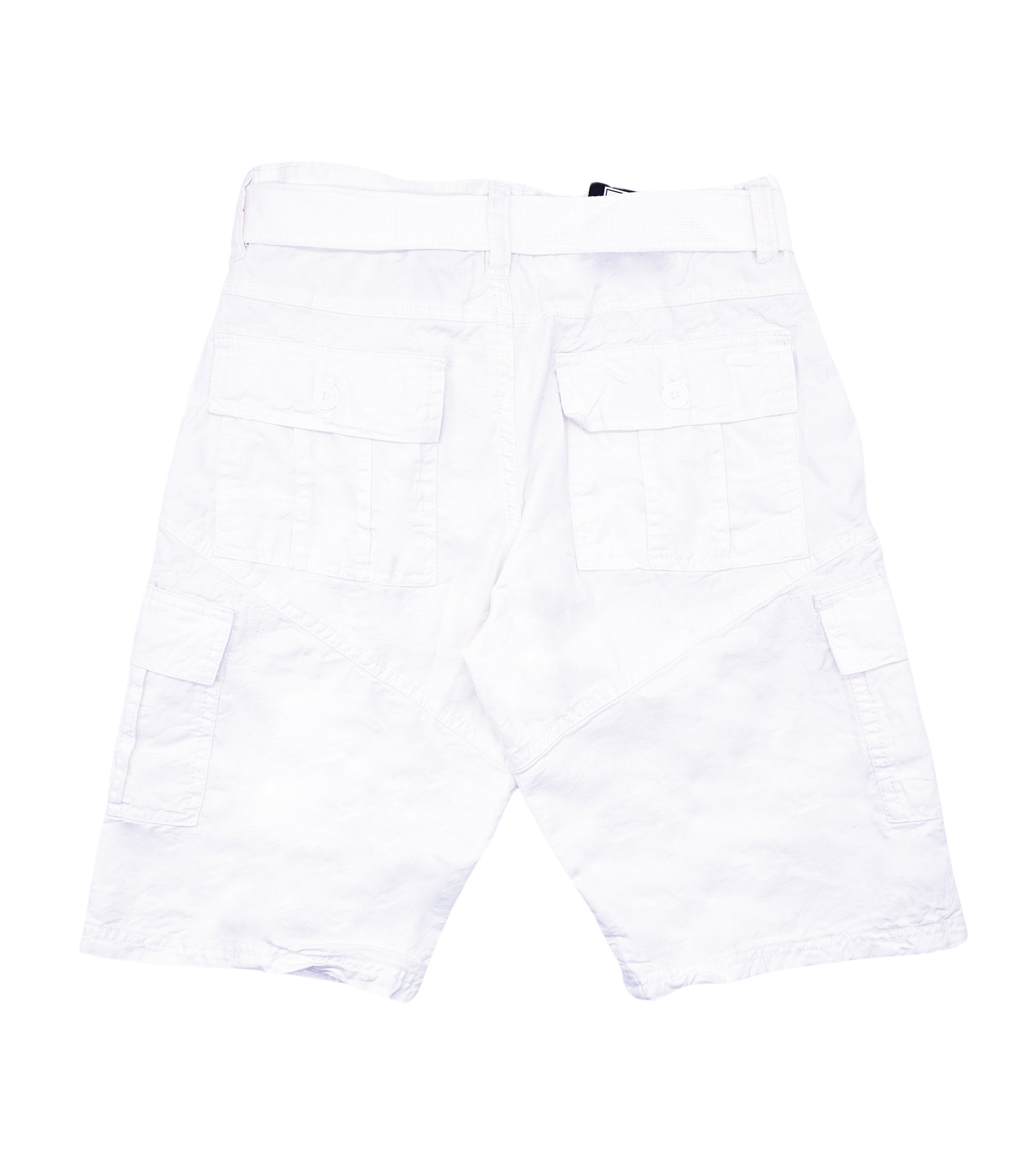 PLOREO MEN'S CARGO SHORTS WITH BELT (WHITE)