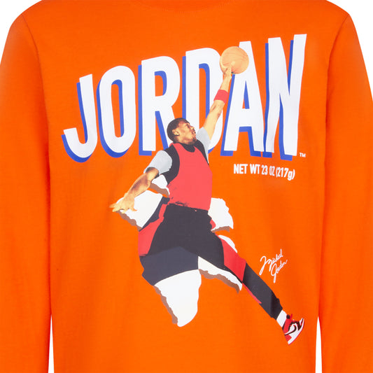 JORDAN BOYS' MVP BREAKOUT LONG SLEEVE T-SHIRT (ORANGE SIZE S-XL)