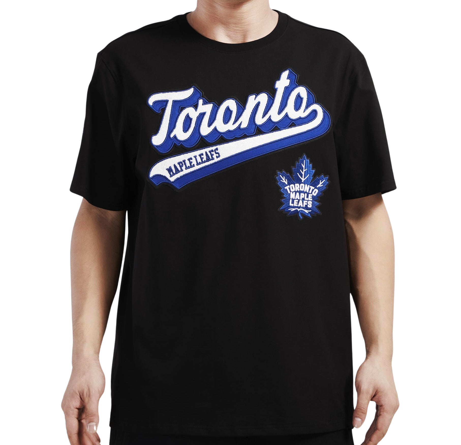 PRO STANDARD NHL TORONTO MAPLE LEAFS SCRIPT TAIL MEN'S BLACK T-SHIRT