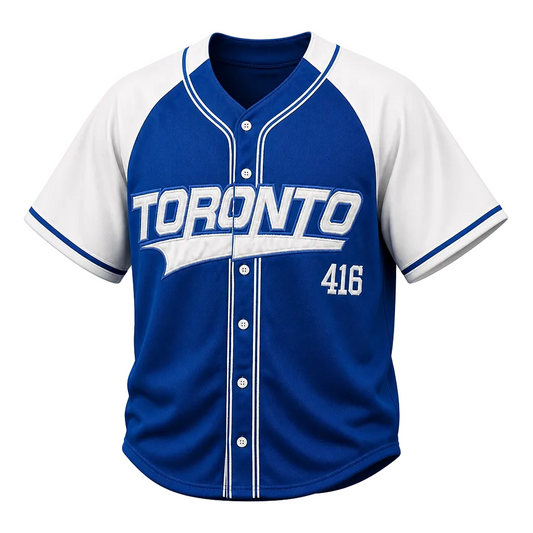 TORONTO 416 JERSEY EMBROIDERED WITH PATCH (ROYAL BLUE/WHITE)