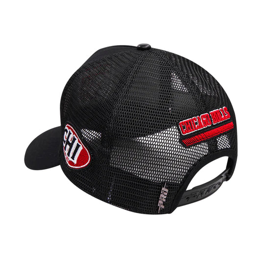 PRO STANDARD NBA CHICAGO BULLS BLACK TRUCKER SNAPBACK CAP