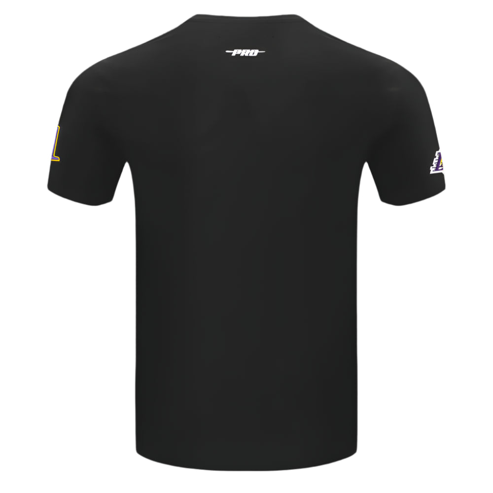 PRO STANDARD NBA LOS ANGELES LAKERS SCRIPT TAIL MEN'S BLACK/YELLOW T-SHIRT