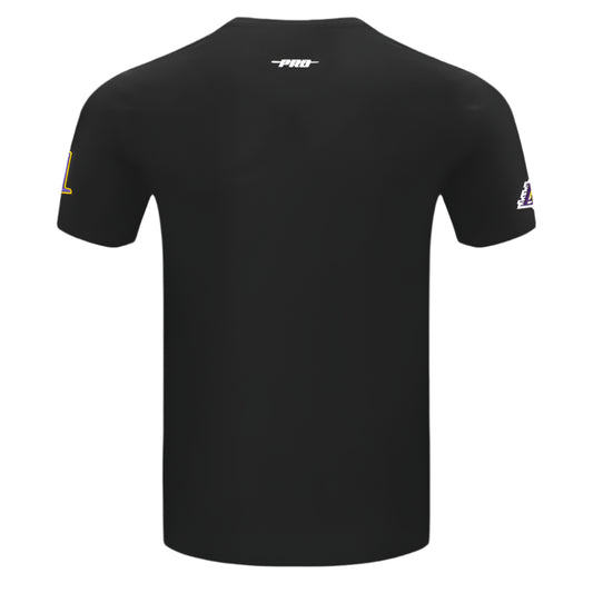 PRO STANDARD NBA LOS ANGELES LAKERS SCRIPT TAIL MEN'S BLACK/YELLOW T-SHIRT