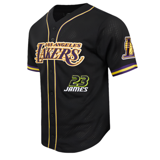 PRO STANDARD NBA LOS ANGELES LOS ANGELES LAKERS LEBRON JAMES #23 ANIMATED ACTION MESH BLACK JERSEY