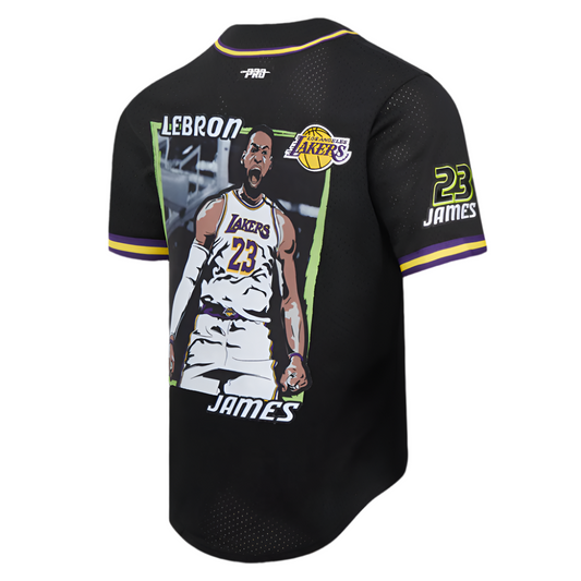 PRO STANDARD NBA LOS ANGELES LOS ANGELES LAKERS LEBRON JAMES #23 ANIMATED ACTION MESH BLACK JERSEY