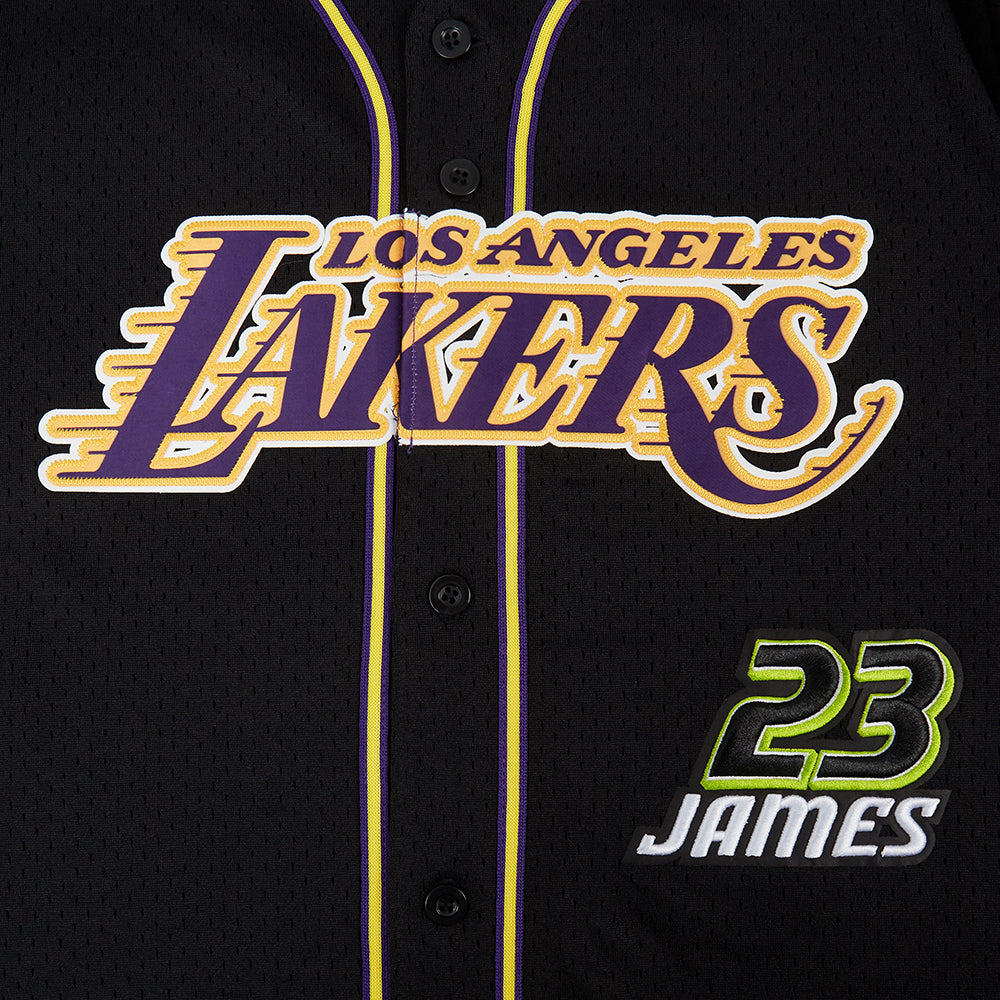 PRO STANDARD NBA LOS ANGELES LOS ANGELES LAKERS LEBRON JAMES #23 ANIMATED ACTION MESH BLACK JERSEY