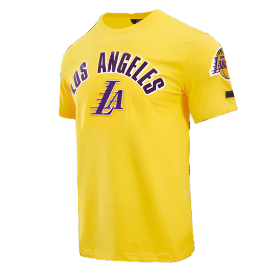 PRO STANDARD NBA LOS ANGELES LAKERS CLASSIC BRISTLE MEN'S YELLOW T-SHIRT