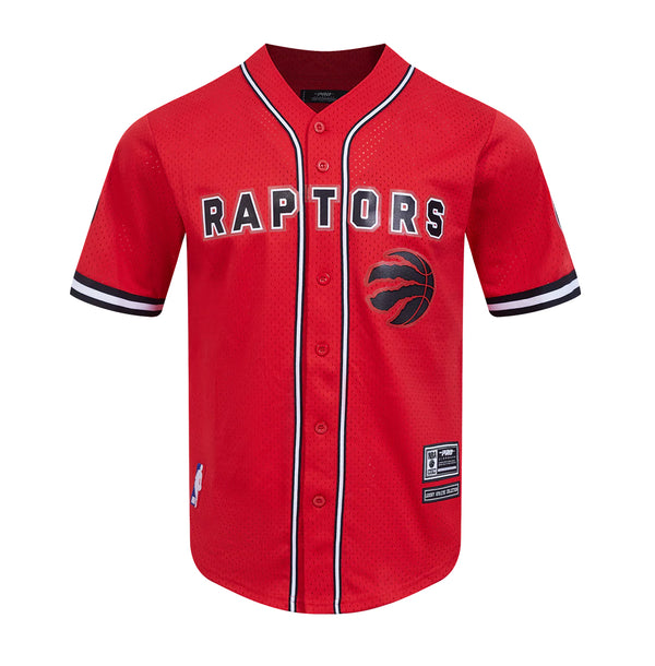 PRO STANDARD NBA TORONTO RAPTORS CLASSIC MEN'S MESH BUTTON UP RED JERSEY