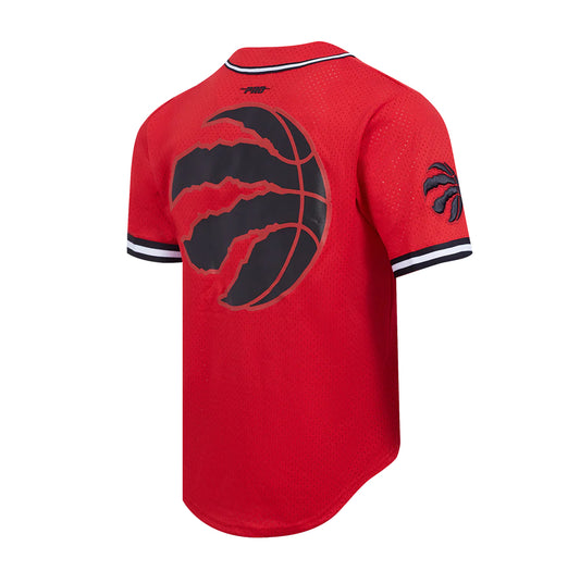 PRO STANDARD NBA TORONTO RAPTORS CLASSIC MEN'S MESH BUTTON UP RED JERSEY