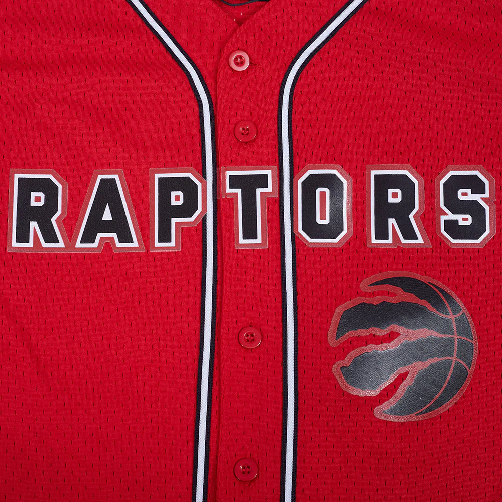 PRO STANDARD NBA TORONTO RAPTORS CLASSIC MEN'S MESH BUTTON UP RED JERSEY