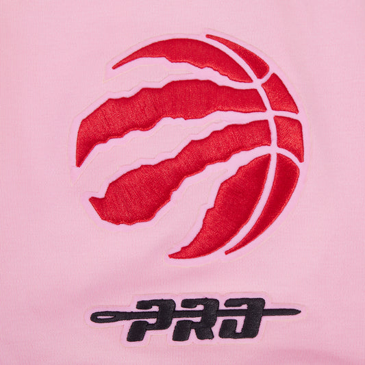 PRO STANDARD NBA TORONTO RAPTORS CLASSIC CHENILLE MEN'S PINK T-SHIRT W/ HOOD