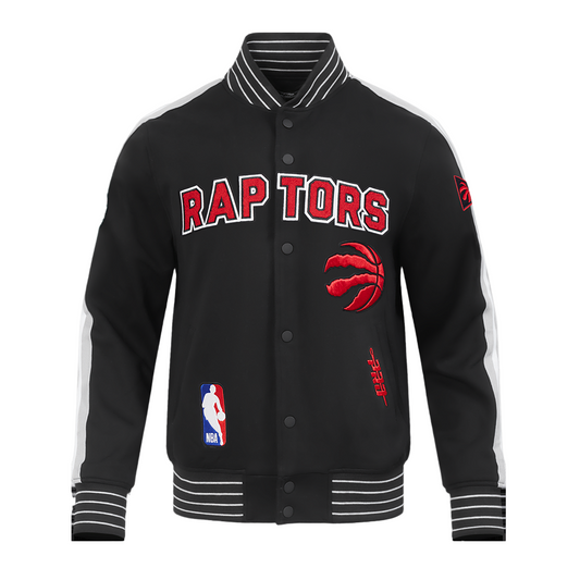 PRO STANDARD NBA TORONTO RAPTORS PRO GAME DAY MEN'S BLACK/RED DOUBLE KNIT JACKET