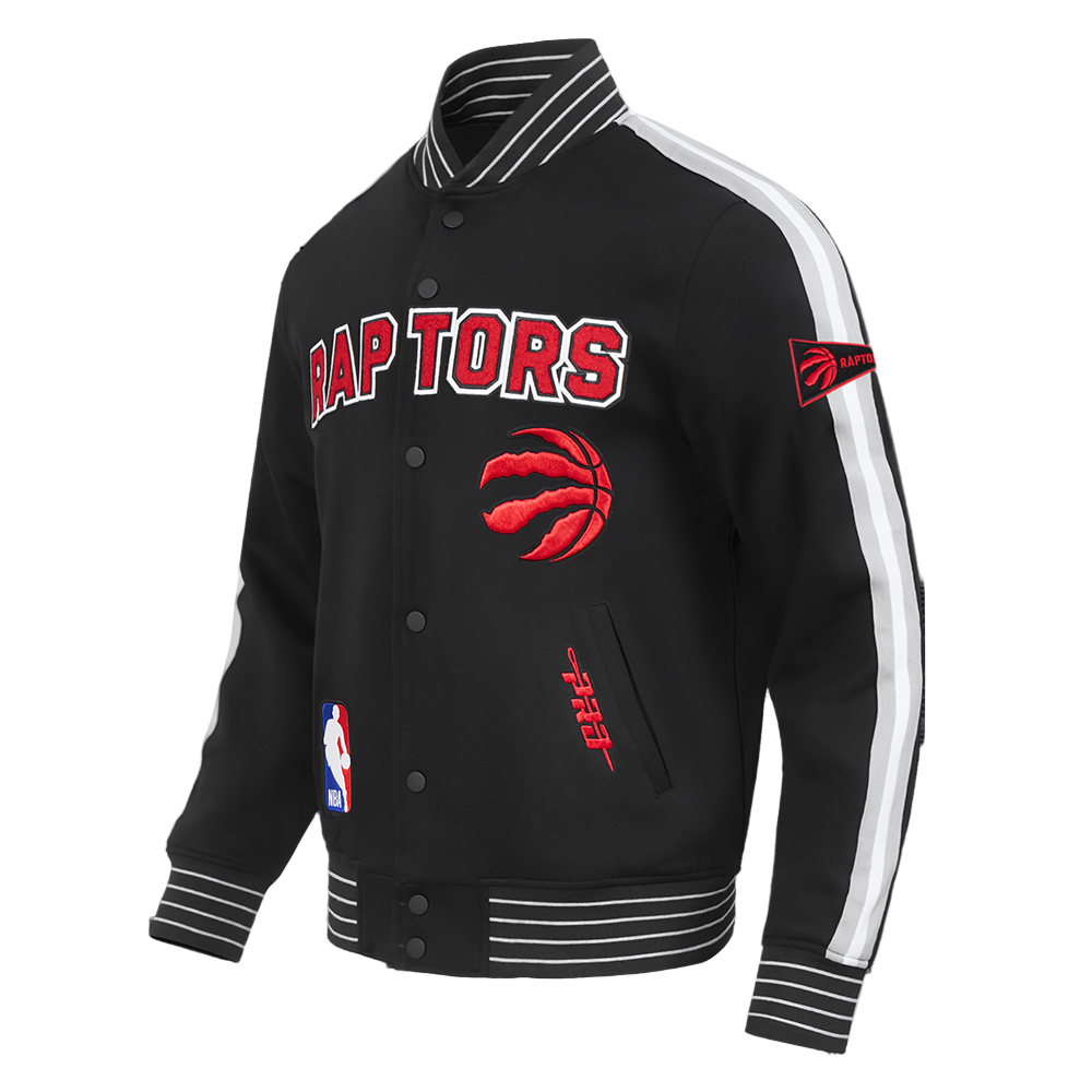 PRO STANDARD NBA TORONTO RAPTORS PRO GAME DAY MEN'S BLACK/RED DOUBLE KNIT JACKET