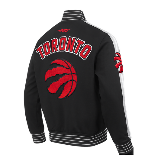 PRO STANDARD NBA TORONTO RAPTORS PRO GAME DAY MEN'S BLACK/RED DOUBLE KNIT JACKET