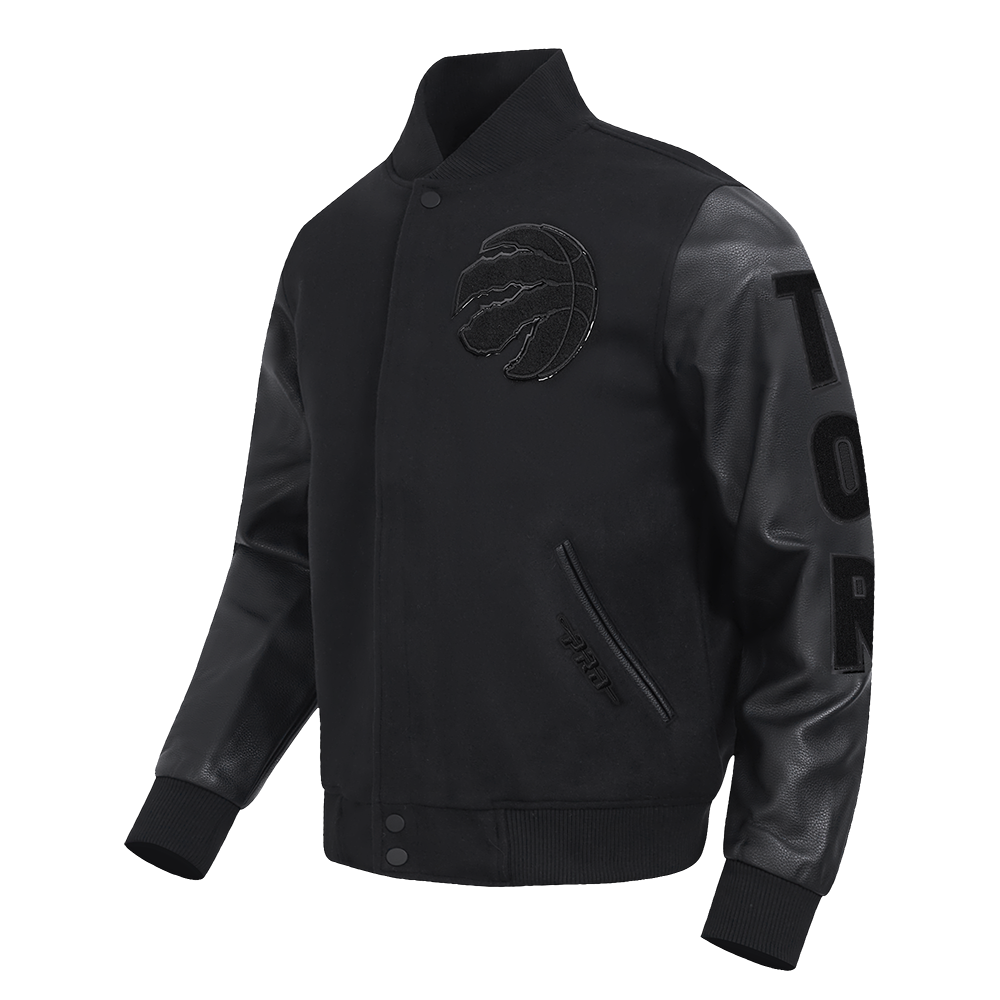 PRO STANDARD MEN'S NBA TORONTO RAPTORS ALL BLACK VARSITY JACKET