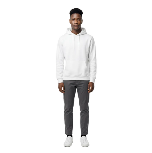MEN'S FLEECE PULLOVER HOODIE 320 GSM HEAVY QUALITY (WHITE)