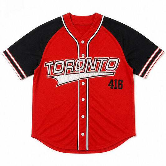 TORONTO 416 JERSEY EMBROIDERED WITH PATCH (RED/BLACK)