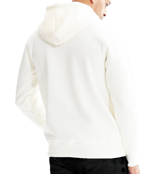 BLEECKER & MERCER MEN'S BOSS PRINT GRAPHIC FLEECE HOODIE (IVORY)