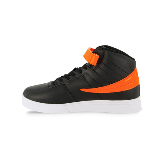 FILA MEN'S VULC 13 PATENT FLAG HIGH TOP SHOE (BLACK/ORANGE)
