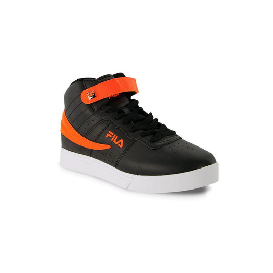 FILA MEN'S VULC 13 PATENT FLAG HIGH TOP SHOE (BLACK/ORANGE)