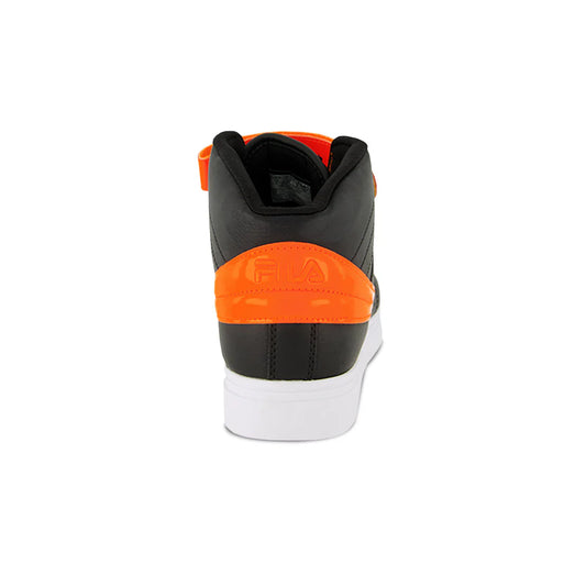 FILA MEN'S VULC 13 PATENT FLAG HIGH TOP SHOE (BLACK/ORANGE)