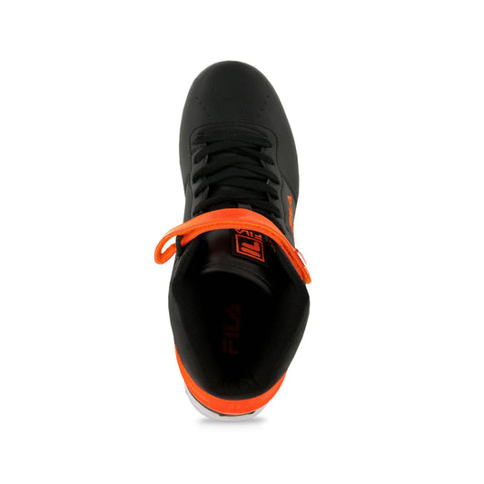 FILA MEN'S VULC 13 PATENT FLAG HIGH TOP SHOE (BLACK/ORANGE)