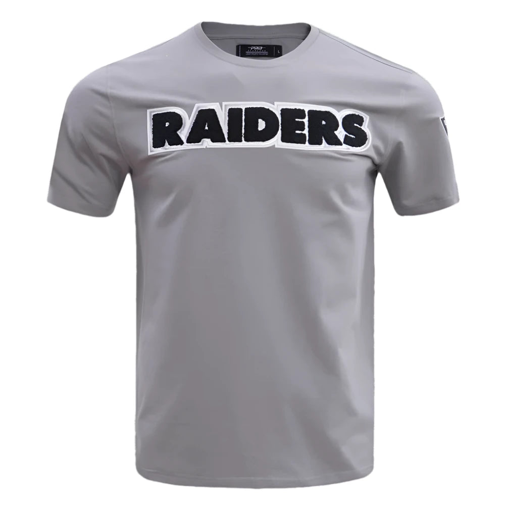 NFL LAS VEGAS RAIDERS CLASSIC CHENILLE SJ MEN'S GREY T-SHIRT