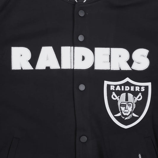 PRO STANDARD NFL LAS VEGAS RAIDERS PRO GAME DAY MEN'S BLACK DOUBLE KNIT JACKET