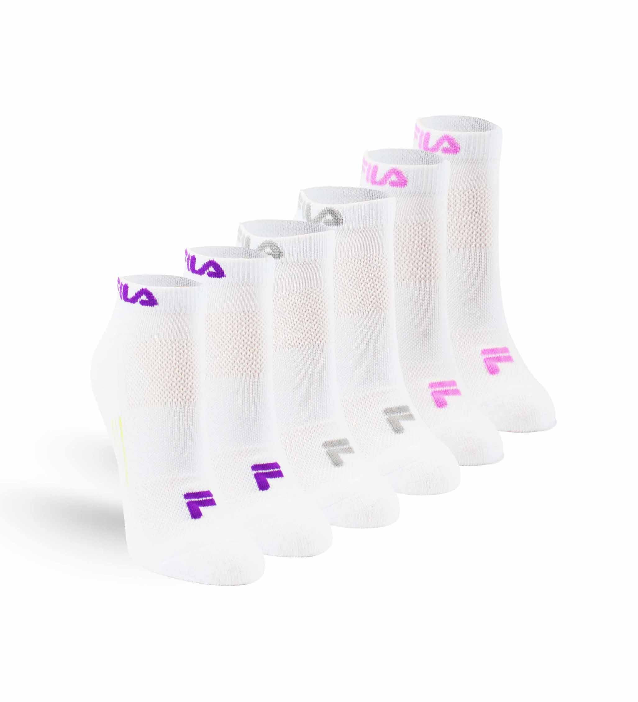 FILA WOMEN'S 6 PAIR LOW CUT ANKLE SOCKS (WHITE)