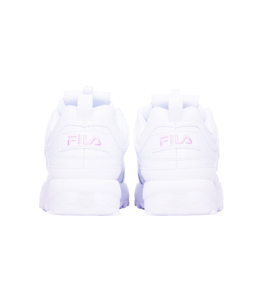 FILA WOMEN'S DISRUPTOR II PREMIUM SHOES (WHITE/PINK)