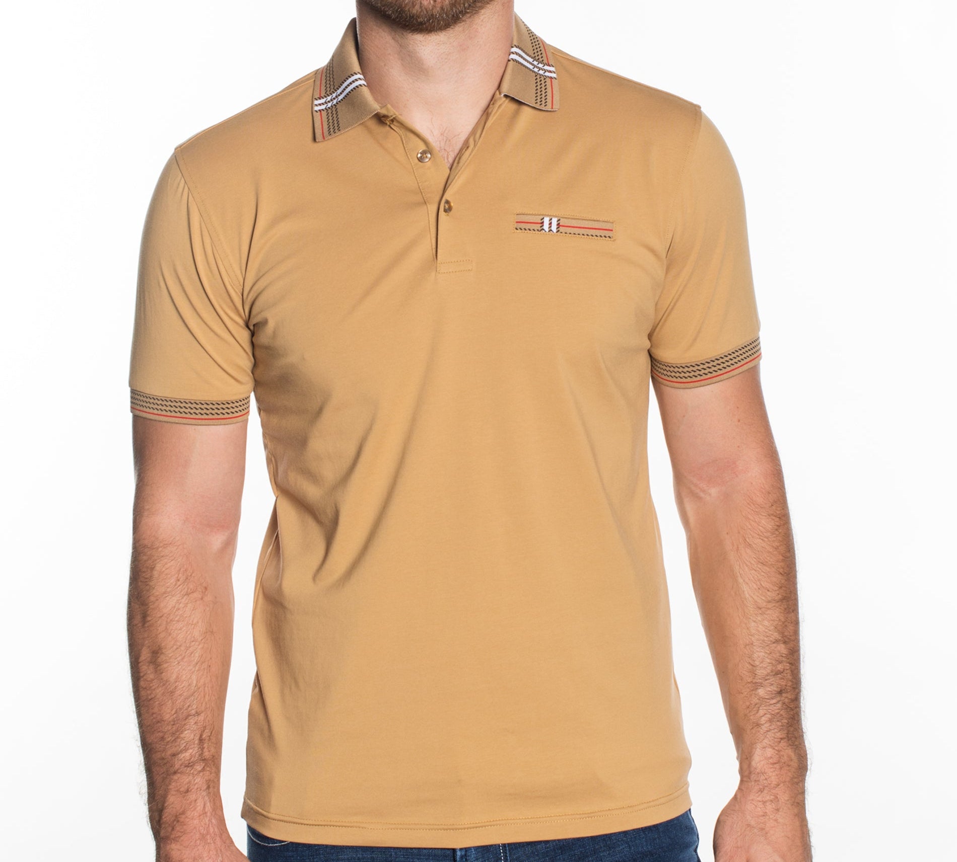 V.I.P. COLLECTION MEN'S FASHION POLO T-SHIRT (KHAKI GGKS-1)