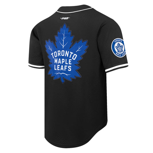 PRO STANDARD NHL TORONTO MAPLE LEAFS CLASSIC MEN'S MESH BUTTON DOWN BLACK JERSEY