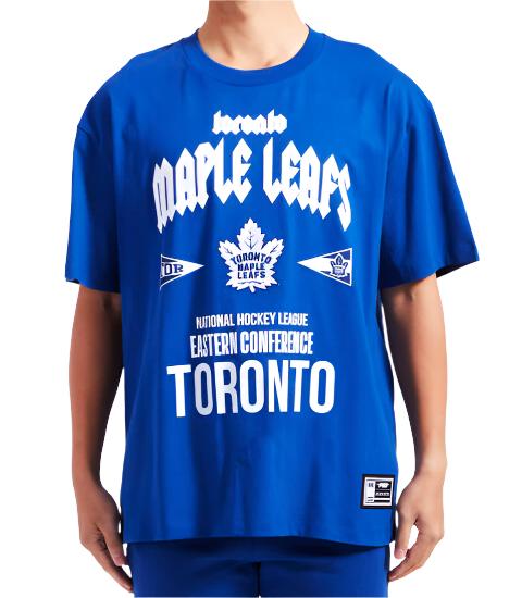 PRO STANDARD NHL TORONTO MAPLE LEAFS EASTERN CONFERENCE CJ DROP SHOULDER MEN'S DARK ROYAL BLUE T-SHIRT
