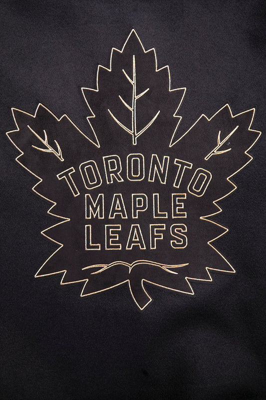 PRO STANDARD MEN'S NHL TORONTO MAPLE LEAFS WOOL BLACK & GOLD VARSITY JACKET