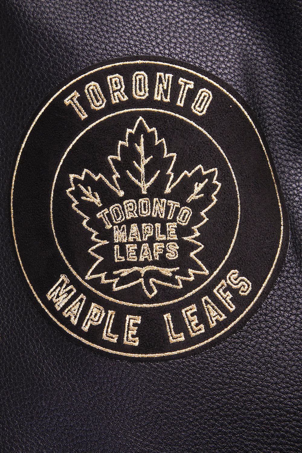 PRO STANDARD MEN'S NHL TORONTO MAPLE LEAFS WOOL BLACK & GOLD VARSITY JACKET