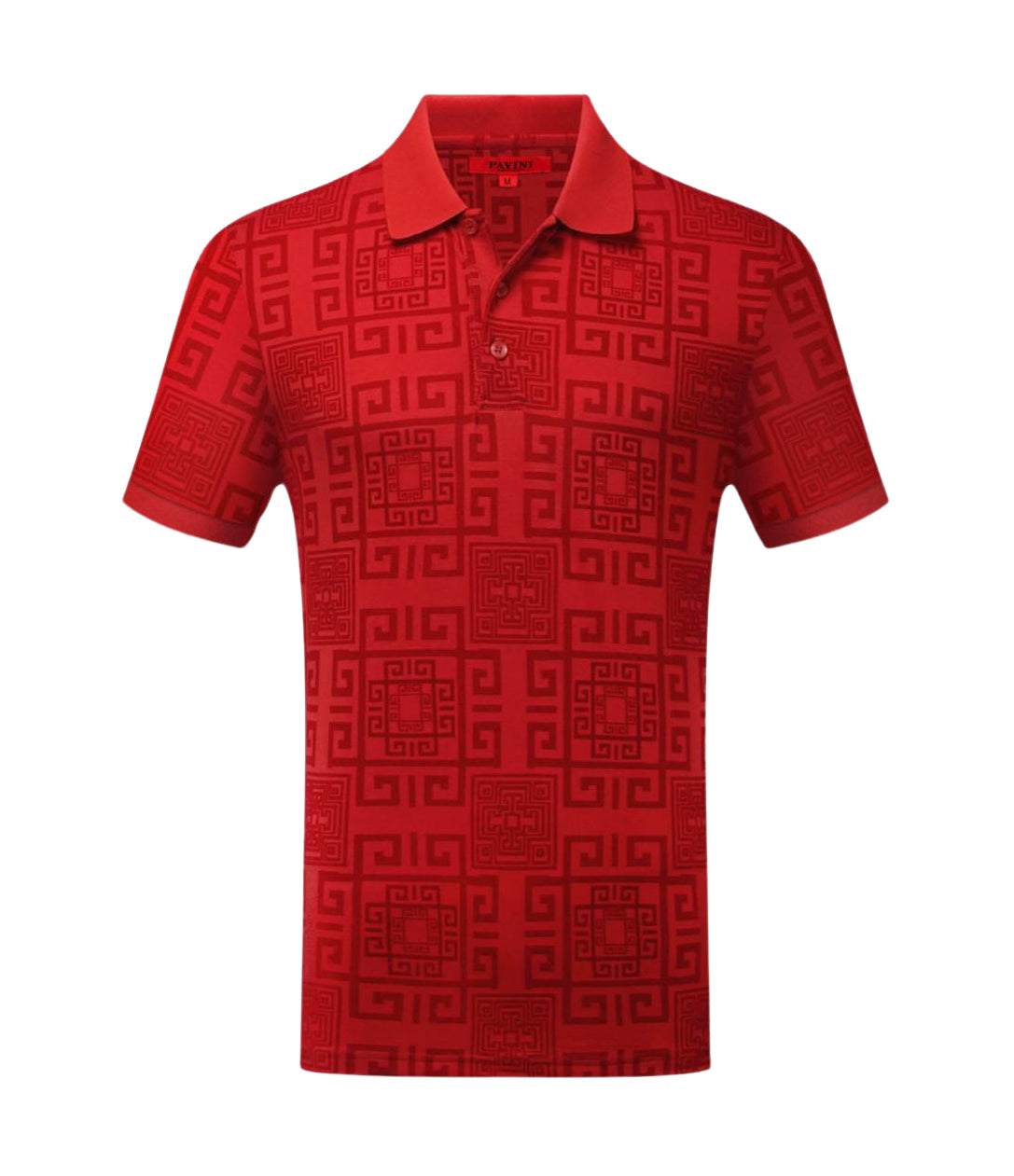 PAVINI MEN'S DESIGNER SHORT SLEEVES POLO T-SHIRT (RED P-2203)