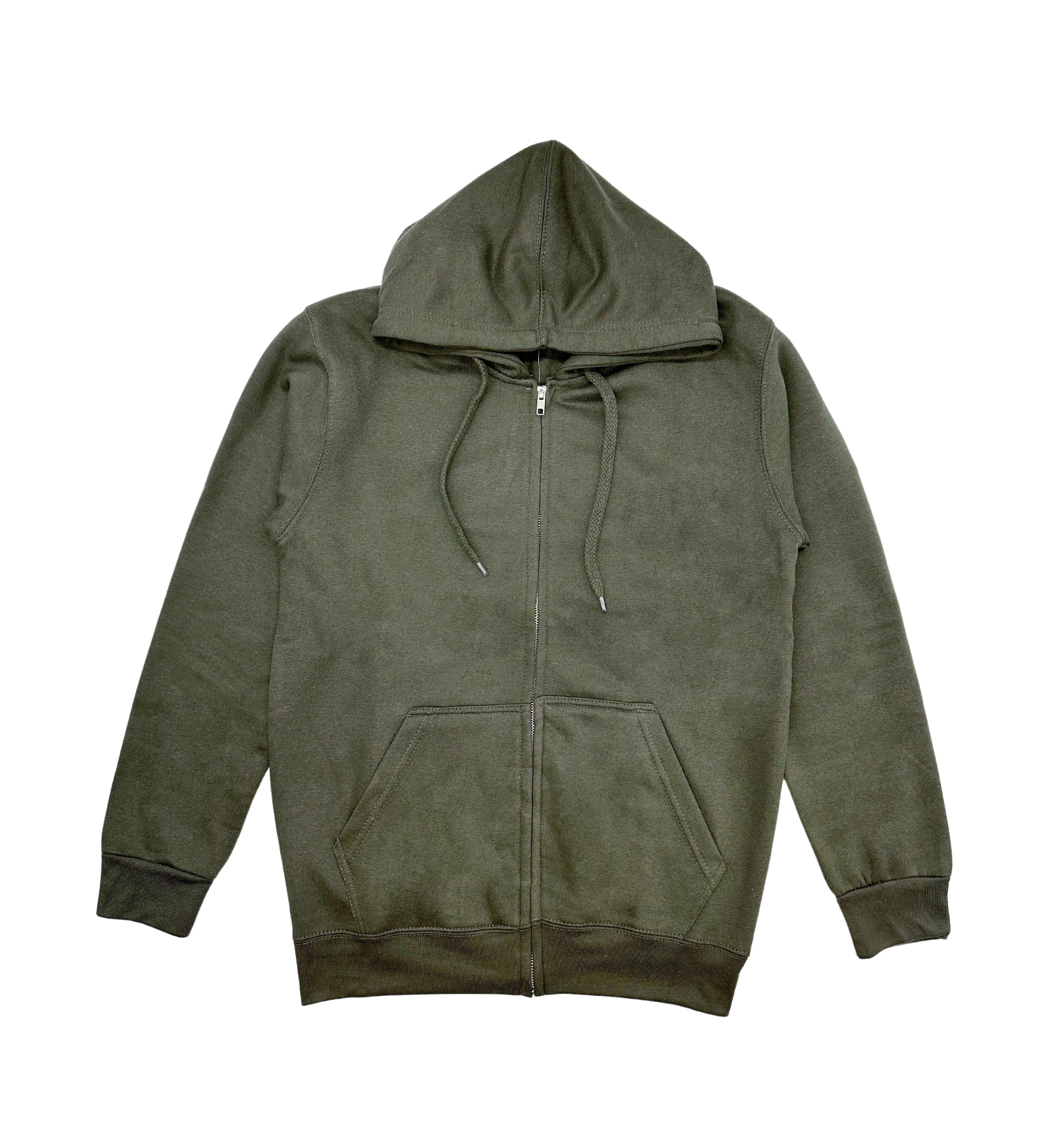 MEN'S FLEECE FULL ZIP HOODIE (OLIVE)