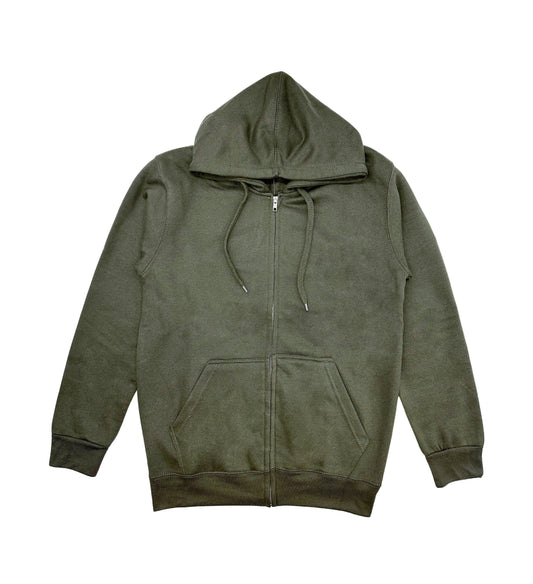 MEN'S FLEECE FULL ZIP HOODIE (OLIVE)