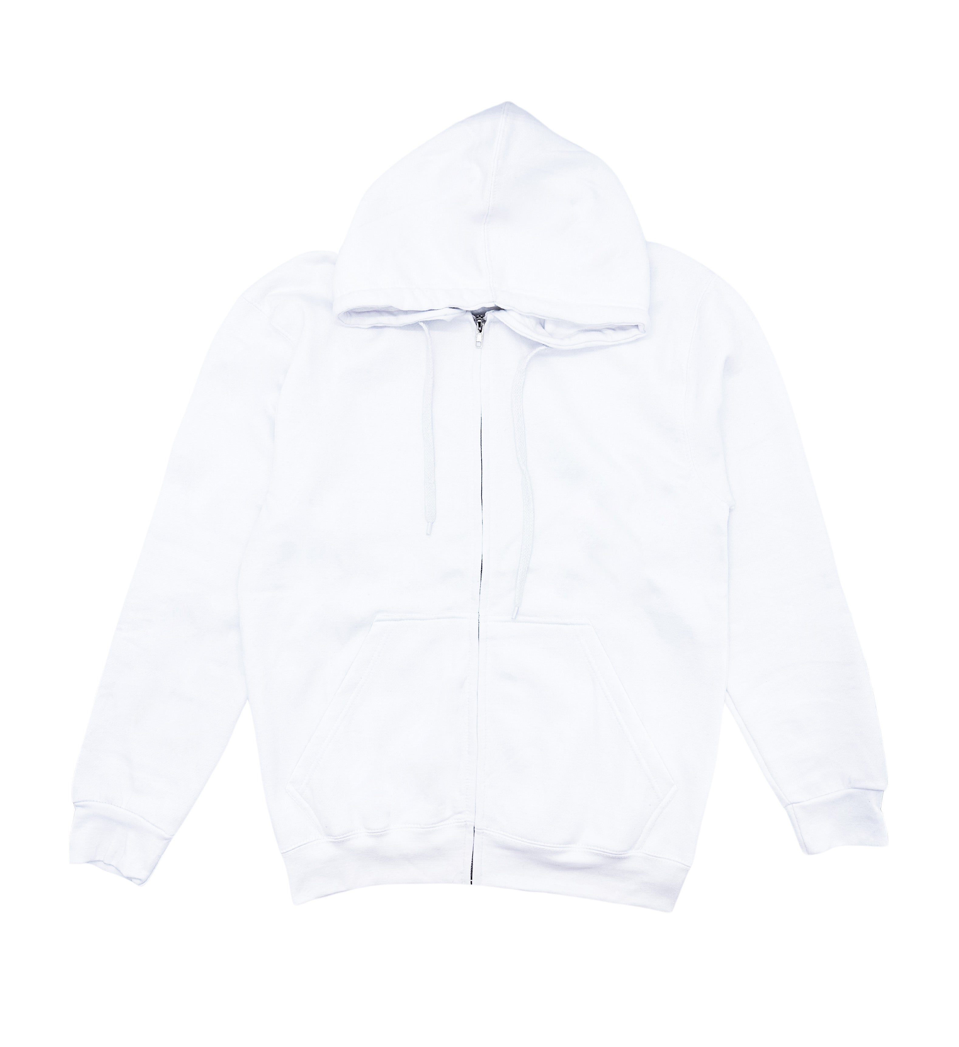 MEN'S FLEECE FULL ZIP HOODIE (WHITE)
